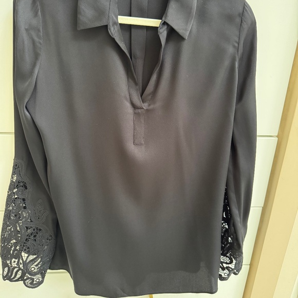 Beautiful black satin blouse by Hobi Kalperin, XS - Picture 3 of 3